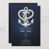 ハートロー航海のプいかり沿岸海軍婚約 招待状 (正面/裏面)