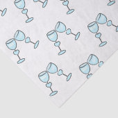 ハートワイングラスブルーお洒落結婚ズ 薄葉紙 (詳細)