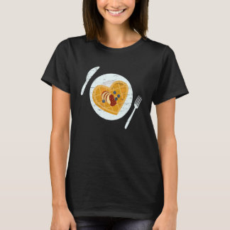 ハートワッフルコーンベーキングブレックファーストメーカー Tシャツ