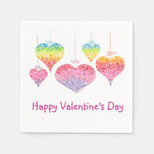 ハートヴァレンティンズカクテルナプキンズ