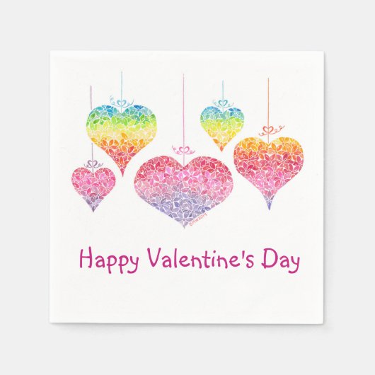 ハートヴァレンティンズカクテルナプキンズ スタンダードカクテルナプキン (正面)