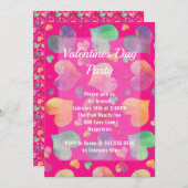 ハートヴァレンティーンズデイパーティの招待状 招待状 (正面/裏面)
