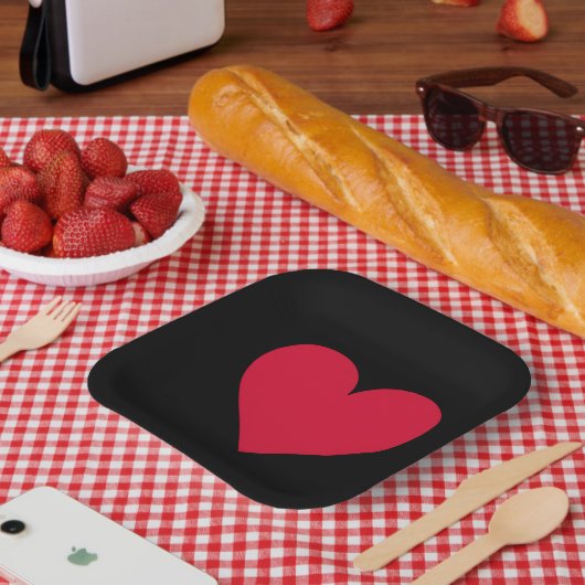 ハートヴァレンティーンズデイラブハート ペーパープレート (ピクニック)