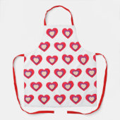 ハートヴァレンティーンズデイレッドオールオーバープリントエプロン エプロン (正面)