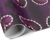 ハートヴィンテージストランドビーズ紫 ラッピングペーパー (ロールコーナー)