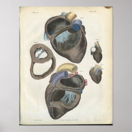 ハートヴィンテージ構造プリント ポスター (正面)