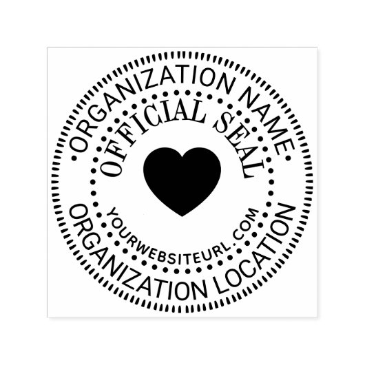 ハート一般カスタム的な公式シール名の場所URL セルフインキングスタンプ (デザイン)