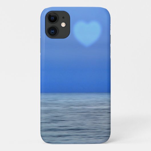 ハート上の海ビーチのArt Phoneケース Case-Mate iPhoneケース (裏面)