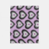 ハート上の無性フラッグのぼやけ色 フリースブランケット (正面)