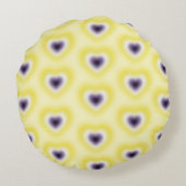 ハート上の非バイナリフラグのぼやけ色 ラウンドクッション (裏面)