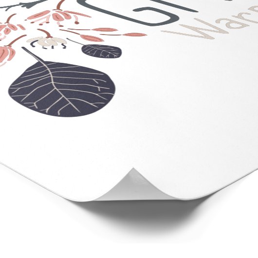 ハート与えが投げ花を温めよくはしゃぐる ポスター (角)