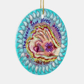 ハート与えギャザークリスチャンオーナメント セラミックオーナメント (右)