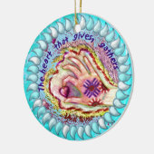 ハート与えギャザークリスチャンオーナメント セラミックオーナメント (左)