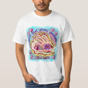 ハート与えギャザーChristian Tシャツ
