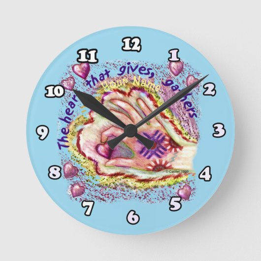 ハート与えクロック ラウンド壁時計 (正面)