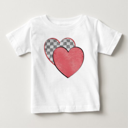 ハート乳児オーガニッククリーパ ベビーTシャツ (正面)