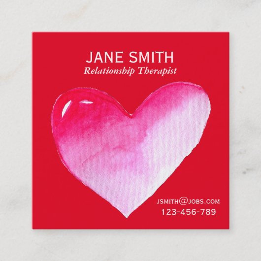 ハート人間関係セラピスト名刺 スクエア名刺 (正面)