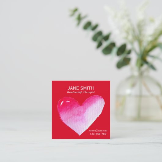 ハート人間関係セラピスト名刺 スクエア名刺 (スタンド正面)