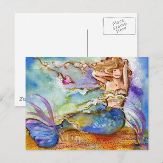 ハート人魚 ポストカード (正面/裏面)