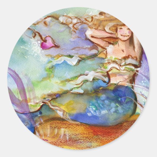 ハート人魚 ラウンドシール (正面)