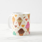 ハート付きのかわいいアイスクリームコーン コーヒーマグカップ (正面左)