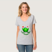 ハート付きのキュートなカエルにメッセージを入れよう Tシャツ (正面フル)