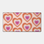 ハート付きのレズビアン国旗のぼやけ色 デスクマット (正面)