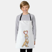 ハート付きウサギ エプロン (着用した状態)