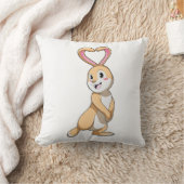 ハート付きウサギ クッション (ブランケット)