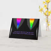 ハート付きグルームズアグロープライド-結婚ゲイ カード (黄色い花)