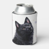ハート付きスキッパーキ犬の犬種 缶クーラー (缶正面)