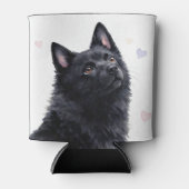 ハート付きスキッパーキ犬の犬種 缶クーラー (正面)