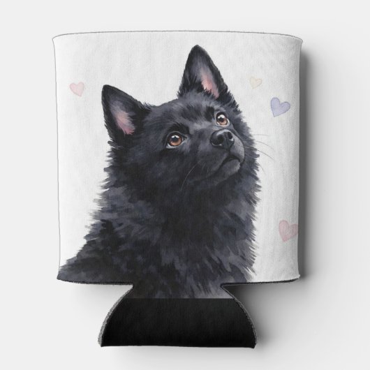 ハート付きスキッパーキ犬の犬種 缶クーラー (裏面)
