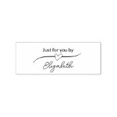 ハート付きスクリプトでお名前入り Just for You By Your Name ラバースタンプ (インプリント)
