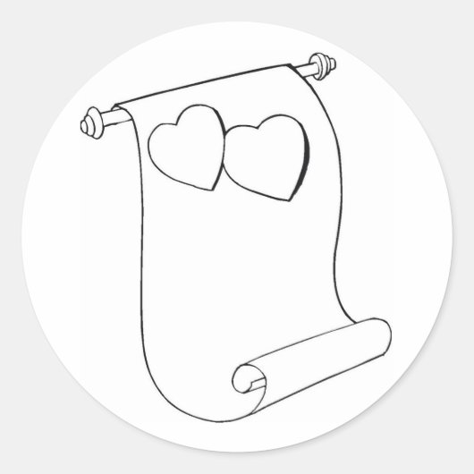 ハート付きスクロール ラウンドシール (正面)