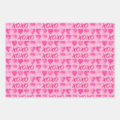 ハート付きバレンタインのピンク色の水洗剤 ラッピングペーパーシート (正面2)