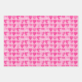ハート付きバレンタインのピンク色の水洗剤 ラッピングペーパーシート (正面)