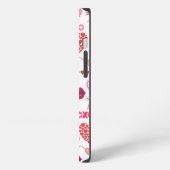 ハート付きバレンタインデー2024背景パターン iPhoneケース (左側面)