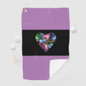 ハート付きパープルゴルフタカラフルオル ゴルフタオル (インサイチュ)