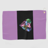 ハート付きパープルゴルフタカラフルオル ゴルフタオル (横)