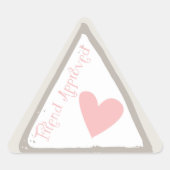 ハート付きフレンド承認済みPassportスタンプ 三角形シール (正面)