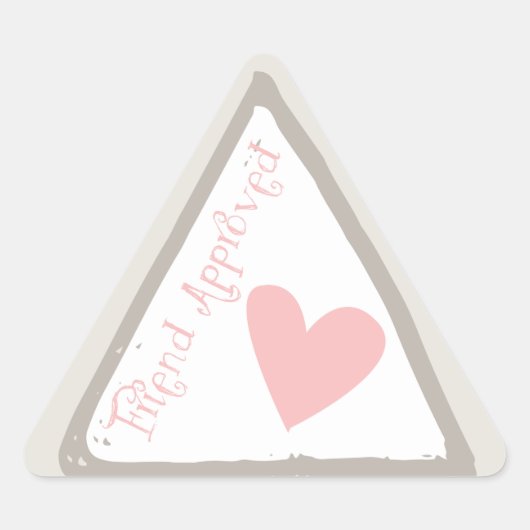 ハート付きフレンド承認済みPassportスタンプ 三角形シール (正面)