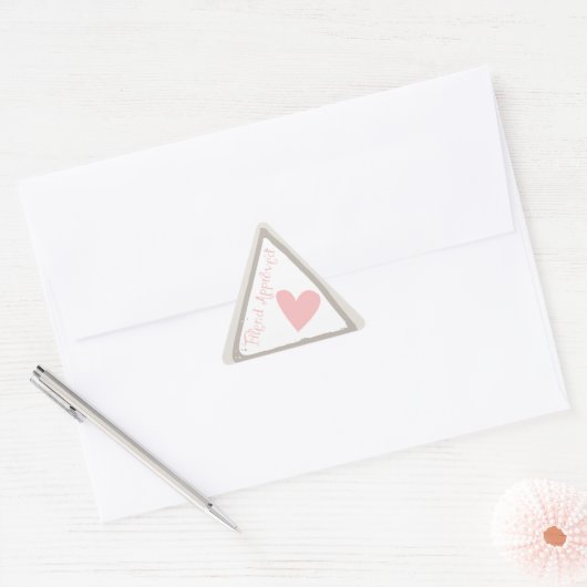 ハート付きフレンド承認済みPassportスタンプ 三角形シール (封筒)