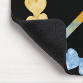 ハート付きブルー&イエローウクラニアン平和サイン マウスパッド (コーナー)