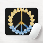 ハート付きブルー&イエローウクラニアン平和サイン マウスパッド (マウス)
