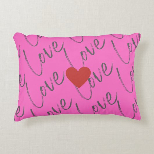 ハート付きラブスクリプト アクセントクッション (正面)