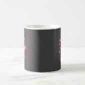 ハート付きラーメンを食べるアニメの猫 可愛いV コーヒーマグカップ (中央)