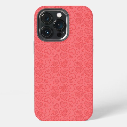 ハート付きレッドiPhoneケース iPhoneケース (裏面)
