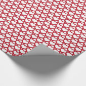 ハート付き北欧赤と白クリスマス ラッピングペーパー (角)