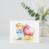 ハート付き少年 ポストカード (スタンド正面)